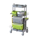 Chariot MICRORAPID COMPACT PLUS INOX (vert/gris) +couvercles seaux