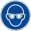 Autocollant "Lunettes de protection obligatoires" (100 mm)