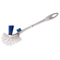 Brosse WC avec retour et nettoie-rebord BLEU