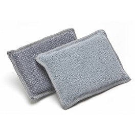 Eponge biface grattante / microfibre grise (Sachet de 10 pces)