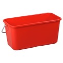Seau plastique rouge pour vitres 13 lt