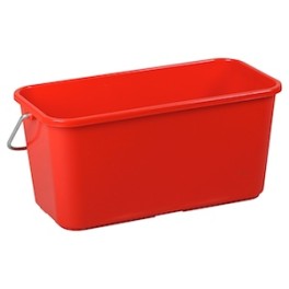 Seau plastique rouge pour vitres 13 lt