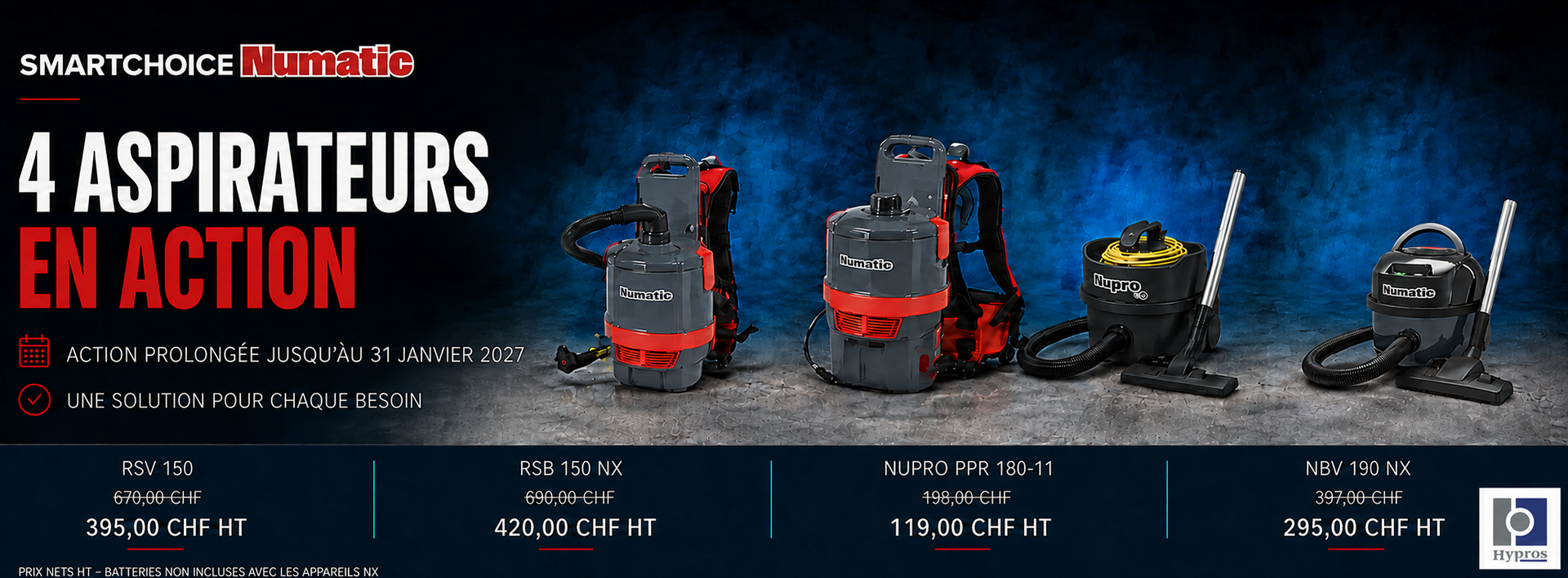 Aspirateurs NUMATIC
